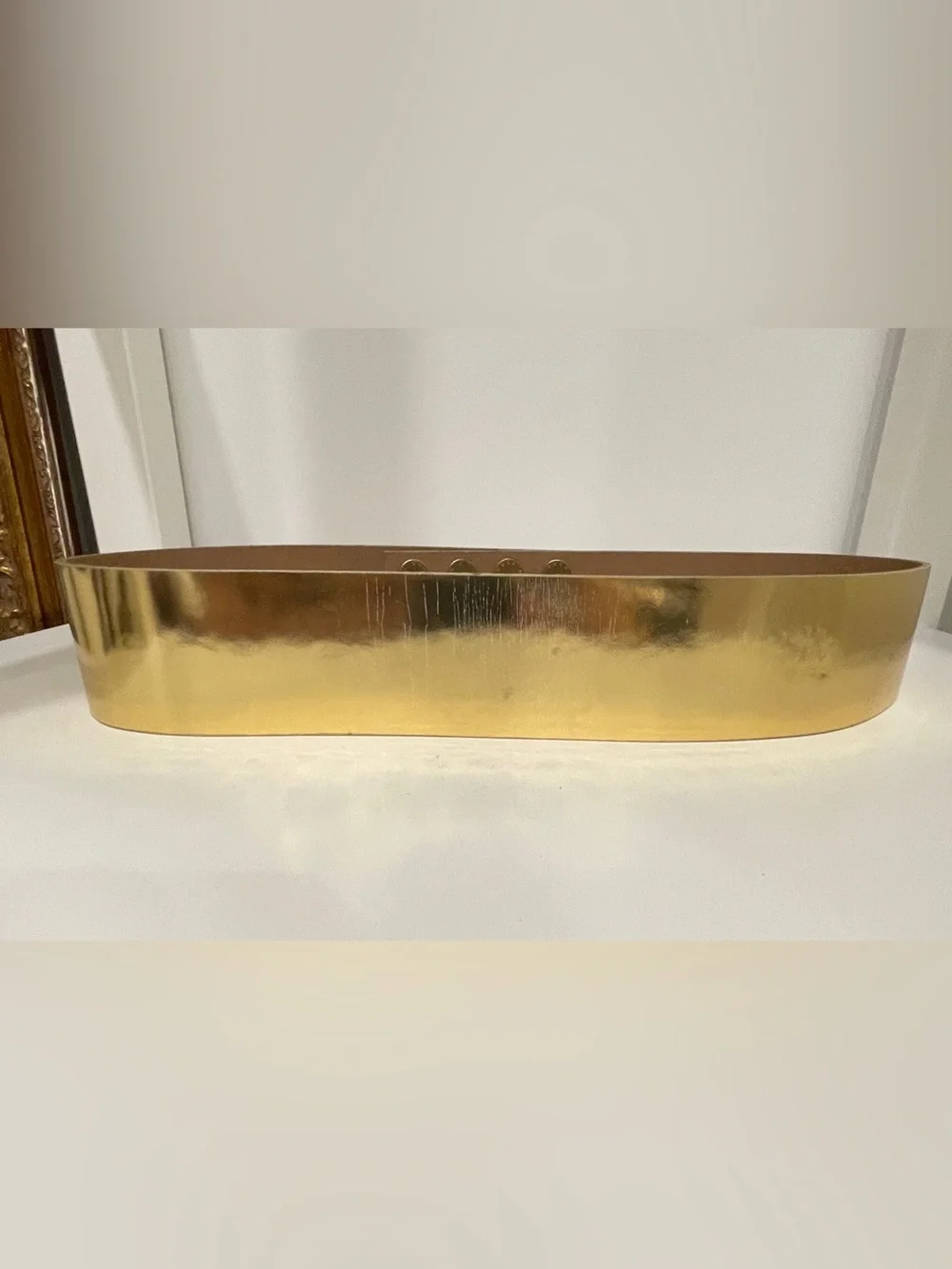 Michael Kors Gold Metalic Leather Belt, 8